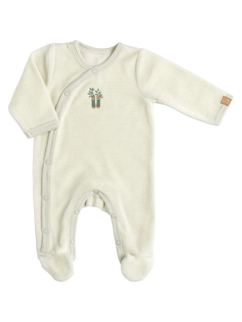 Pyjama bébé à manches longues en velours SAUTHON Vert