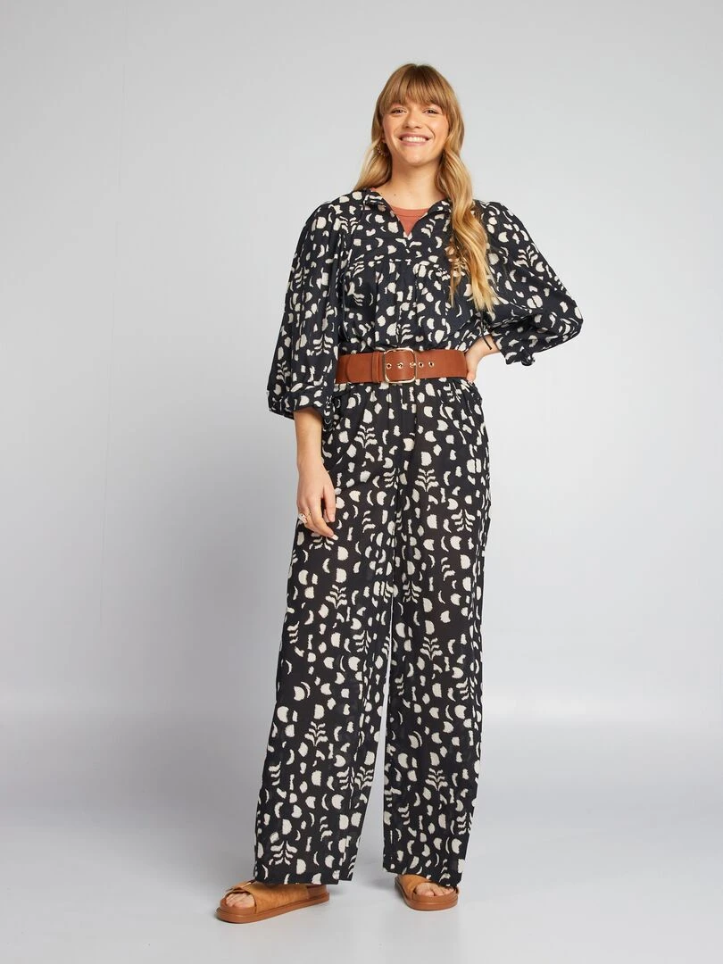 Blouse en voile de coton Noir