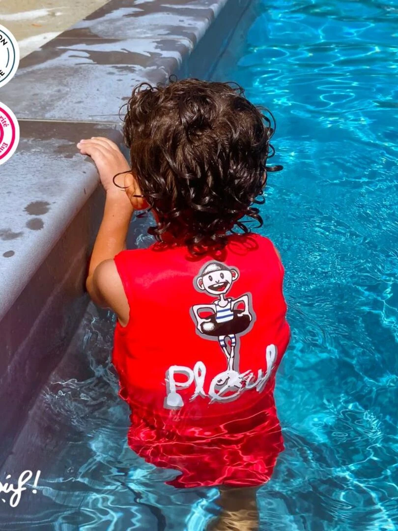 Maillot de Bain Jim avec Flotteurs Accessoire de Natation Garçon Rouge