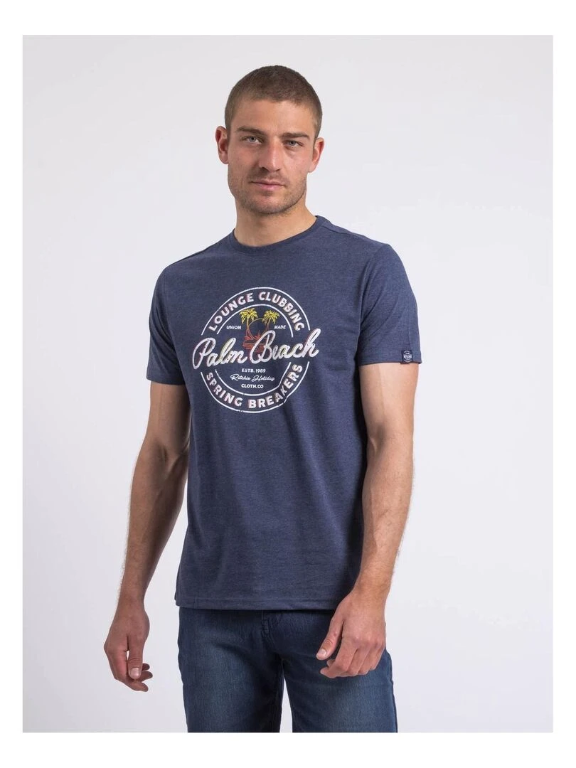 T shirt col rond NAKIWOK Bleu marine