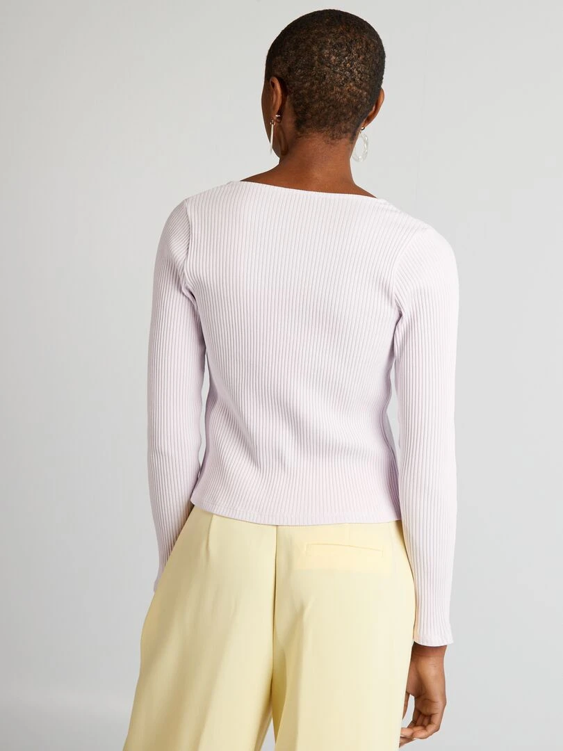 Gilet en jersey côtelé   Violet