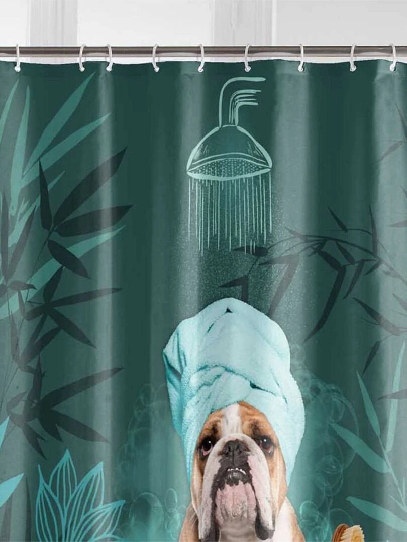 Rideau de douche 180x200 Doggy Zen Bleu