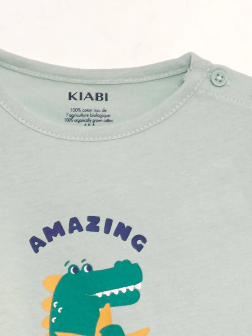 Tee shirt en maille jersey 'fête des mères'   Bleu vert