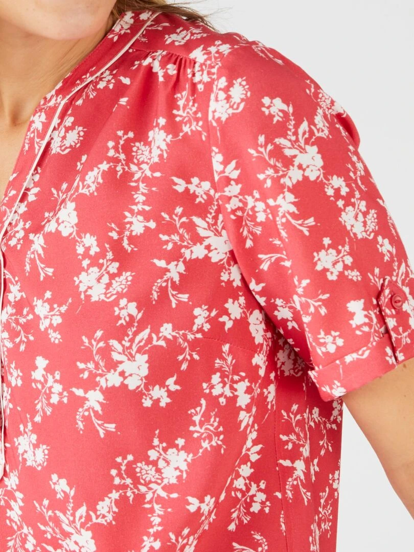 Tunique imprimé floral   Damart   Rouge