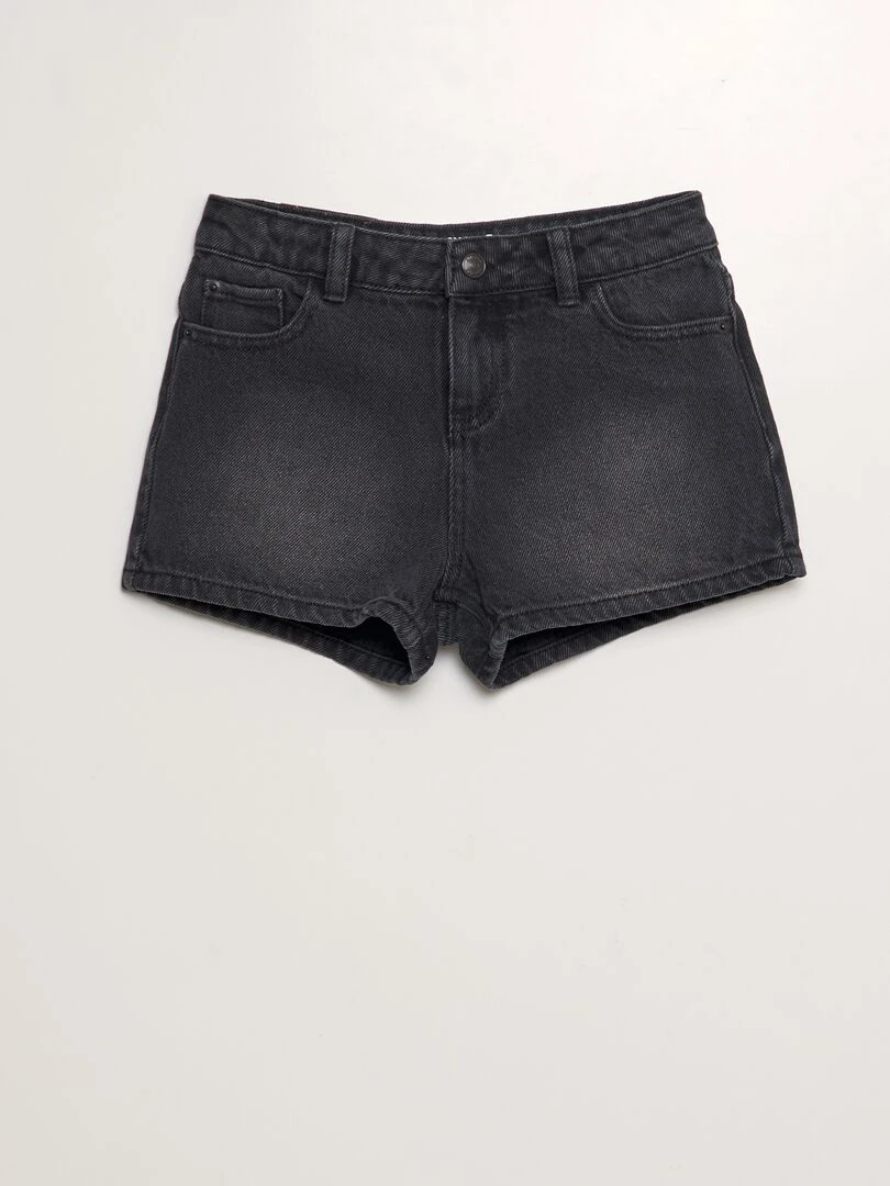Short en jean classique Noir