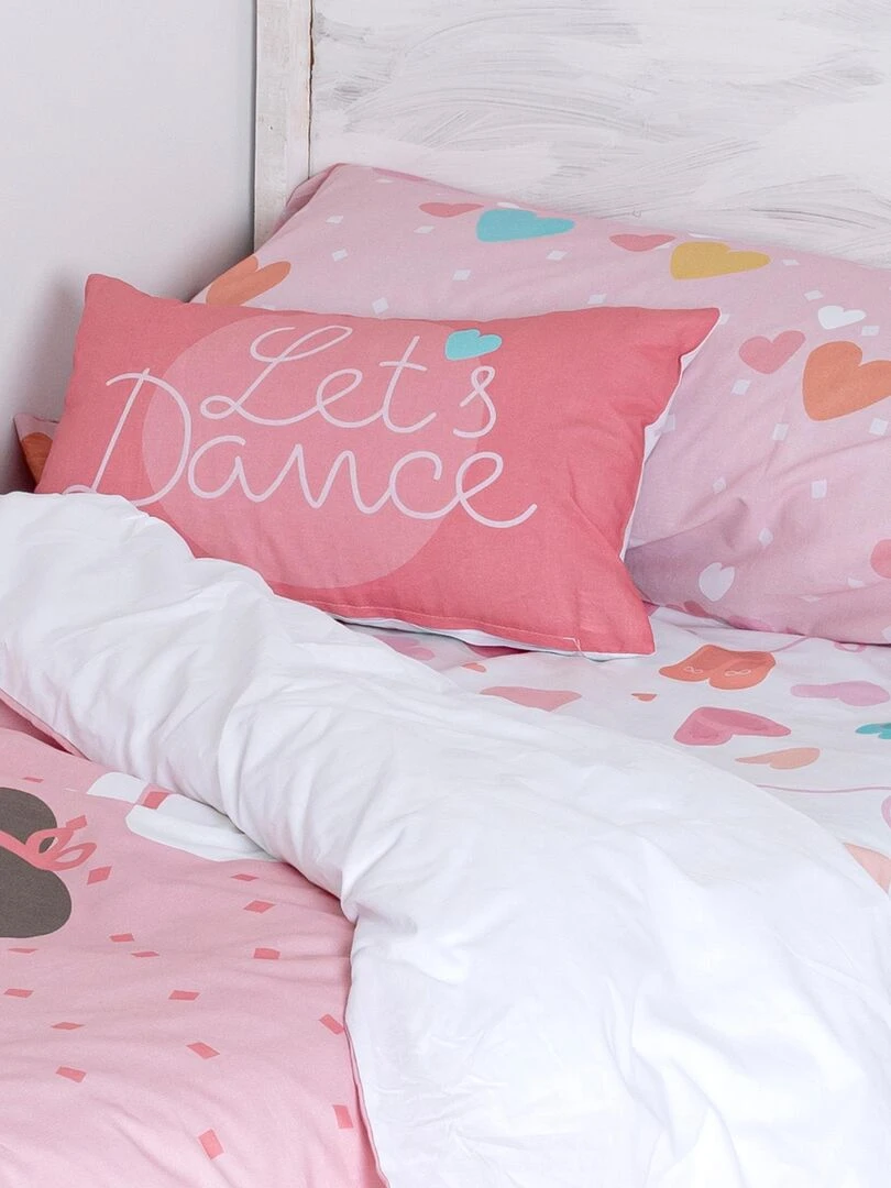 Housse de coussin Dancing "Happyfriday" Blanc
