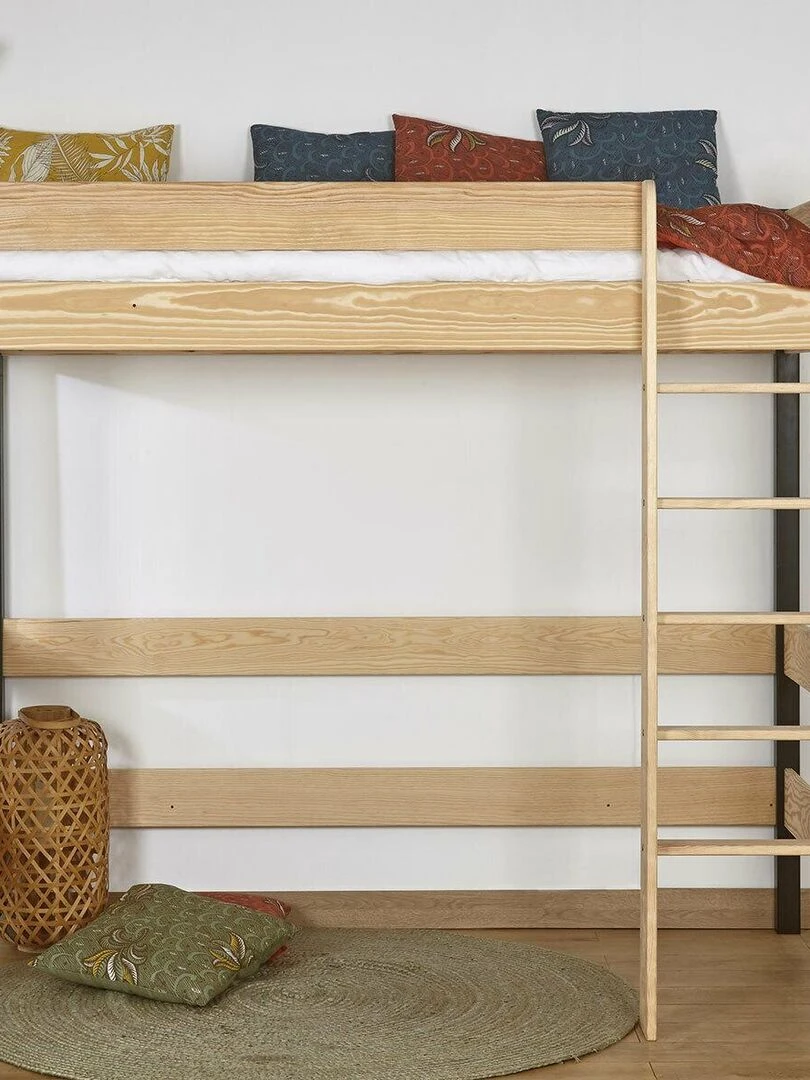 Pack lit mezzanine avec matelas Clea   AKITEN RETAIL   Marron