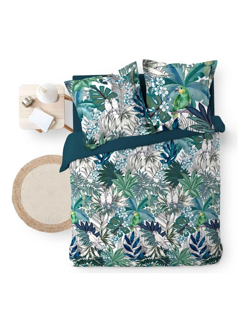 Parure Housse de couette Percale Collection Joli Colibri Bleu