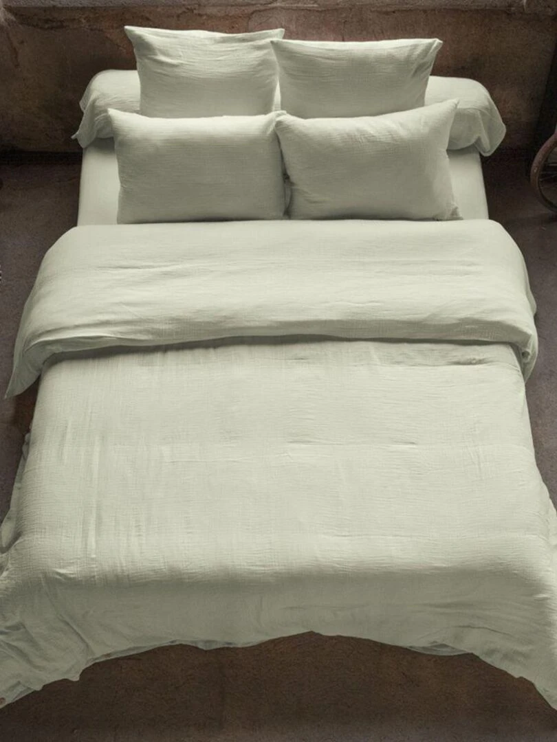 Housse de couette en double Gaze de coton Vert clair