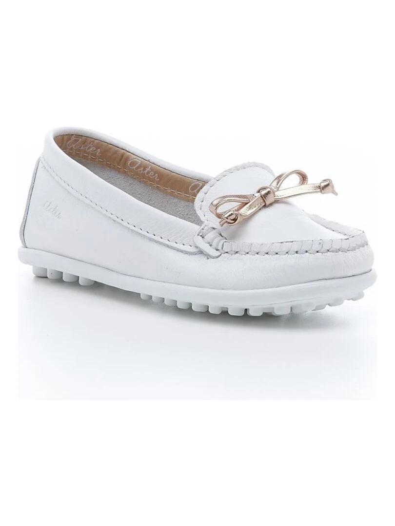 Bateau Cuir Mokine Blanc