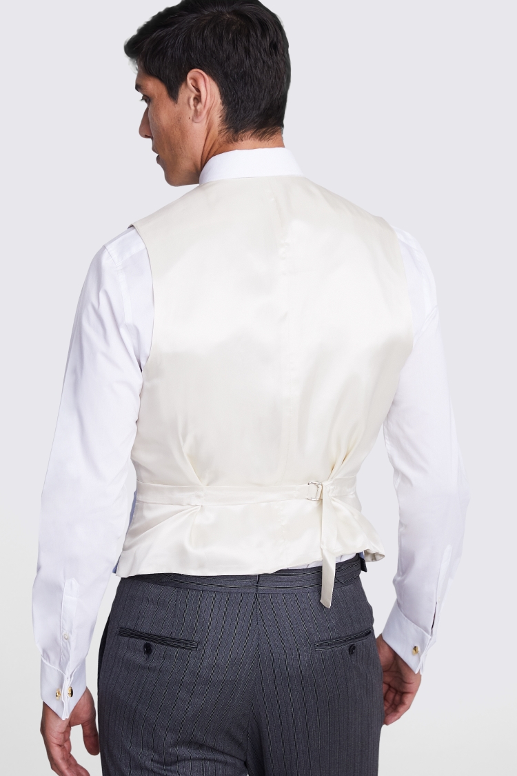 Tailored Fit Grey Sharkskin Morning Waistcoat   Buy Online at Moss