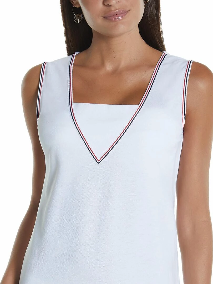 Robe estivale sans manches Marinera Jacquard   Blanc