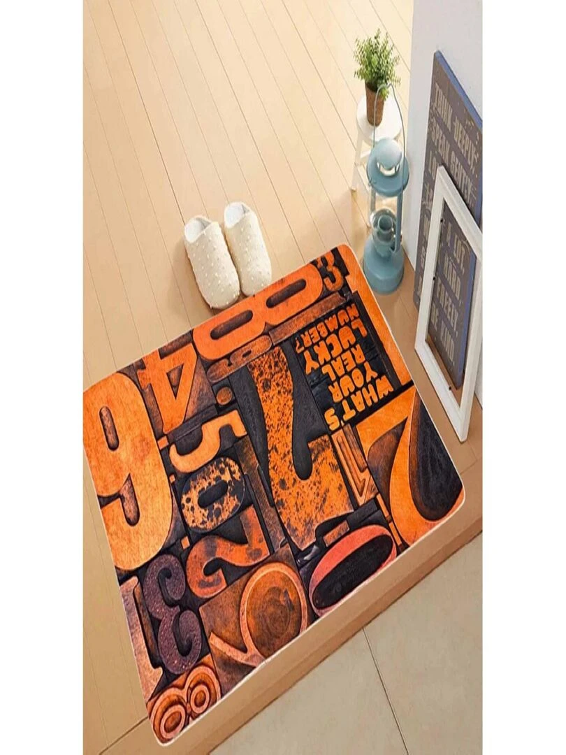 Tapis NUMBER Beige/Marron Marron