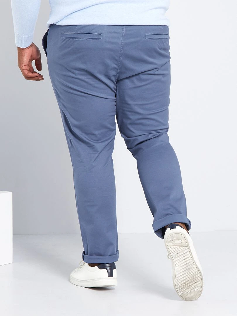 Chino slim en coton stretch   L30   bleu gris