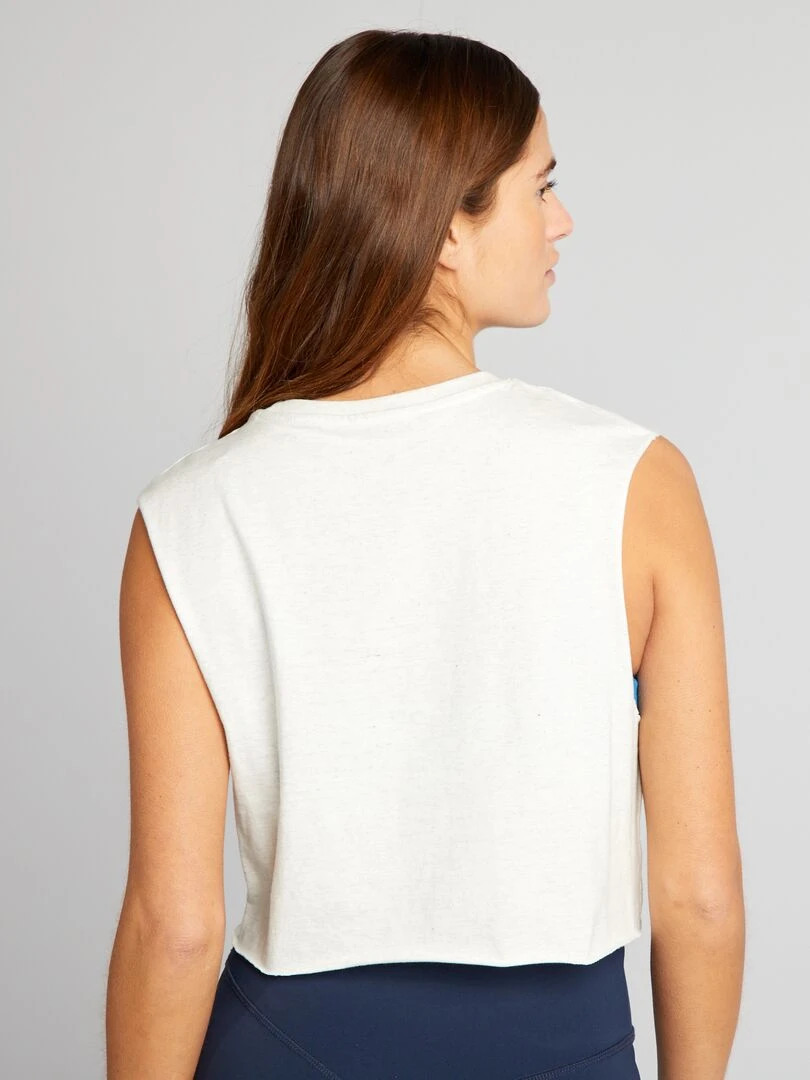 T shirt de sport cropped sans manches   Gris
