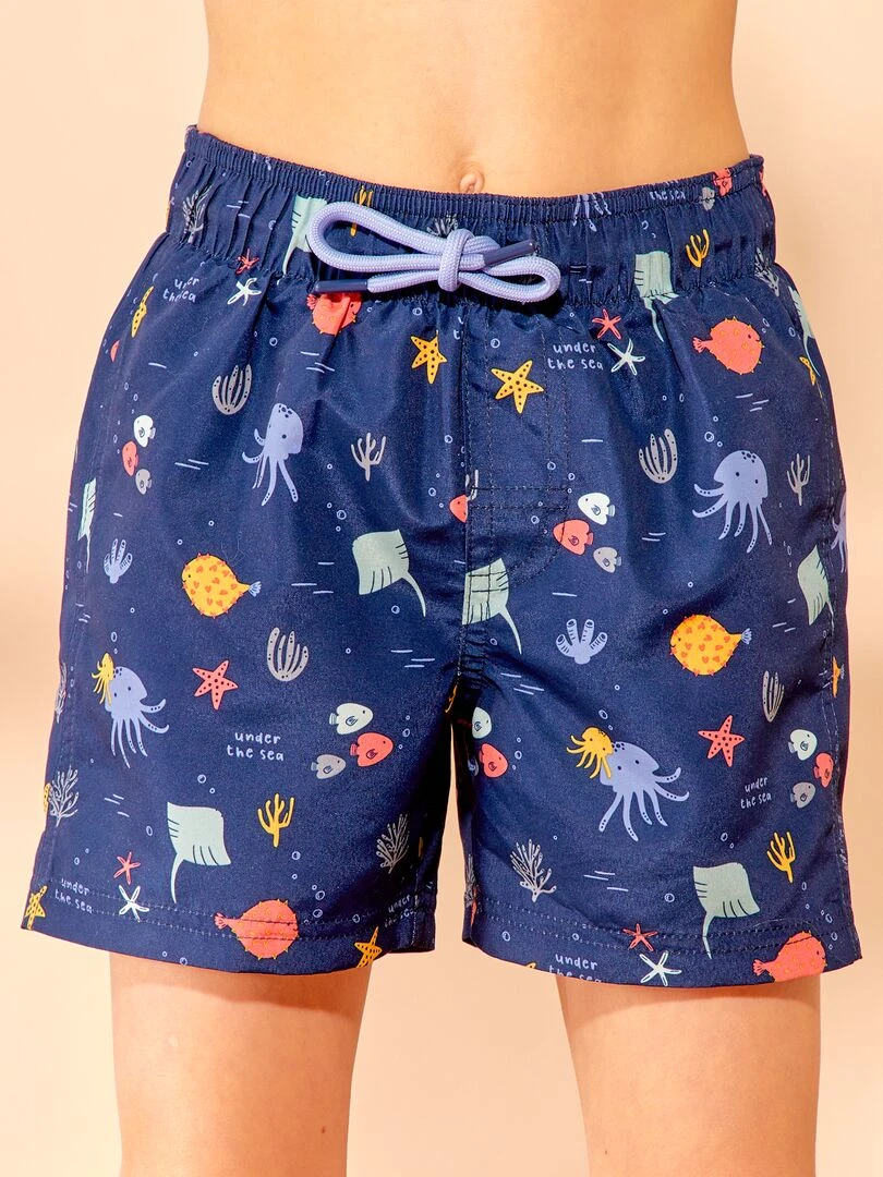 Short de bain imprimé   Bleu marine