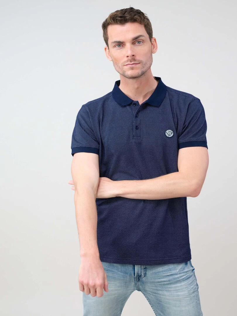 Polo en coton pour homme 'Deeluxe' Bleu foncé