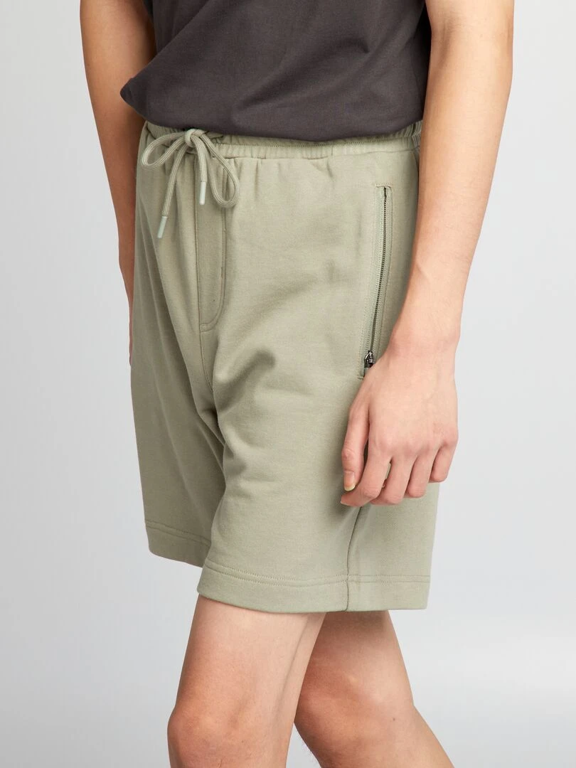 Short en molleton avec poches zippées   Vert