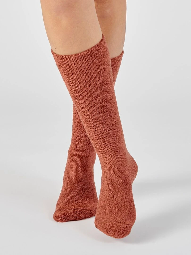Mi bas jersey maille bouclette Thermolactyl Damart Orange