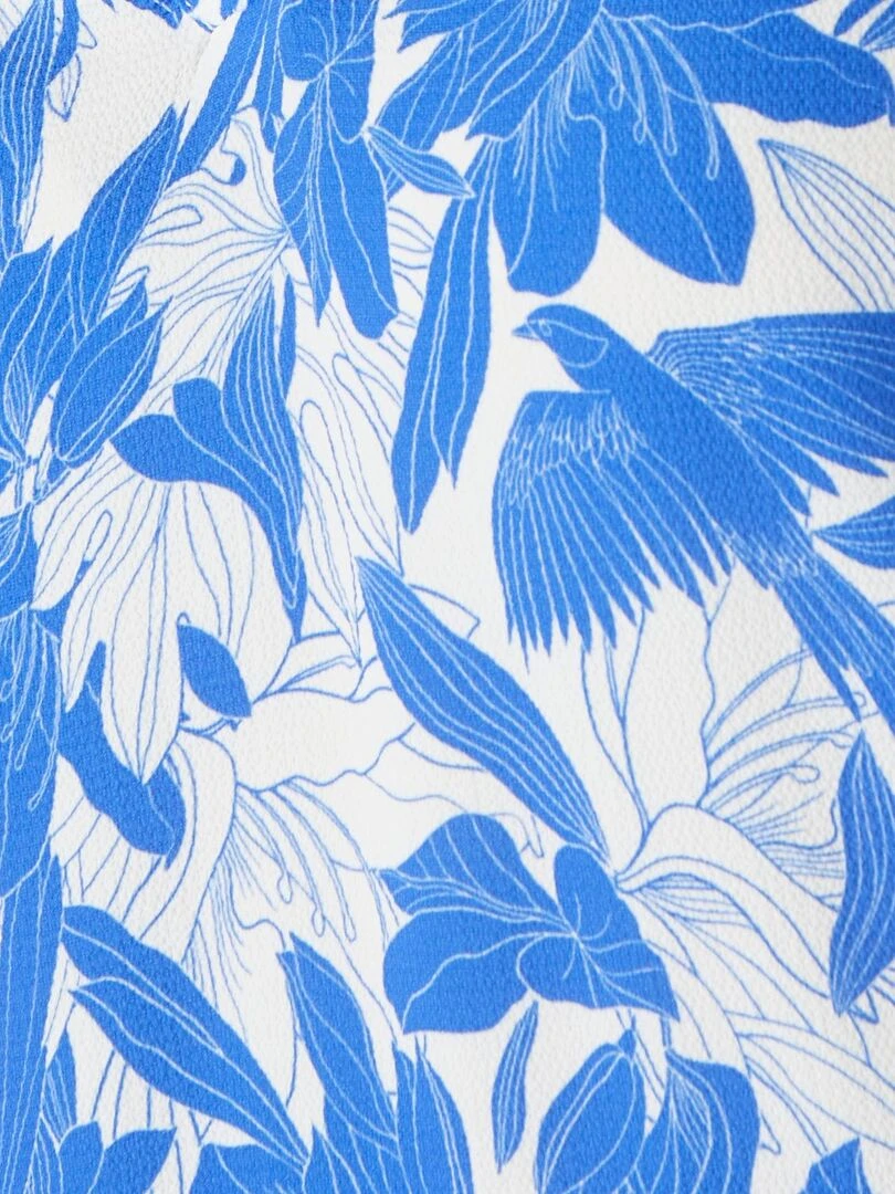 Robe imprimée à taille volantée   Damart   Bleu