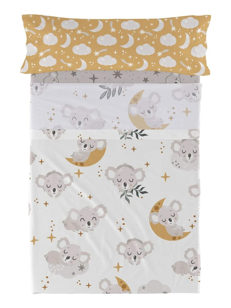 Parure de lit 2 pièces Baby koala "Happyfriday" Blanc