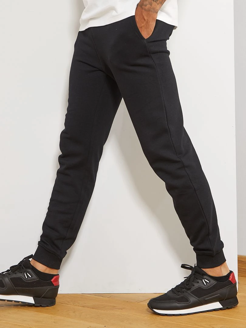 Pantalon uni en molleton   noir