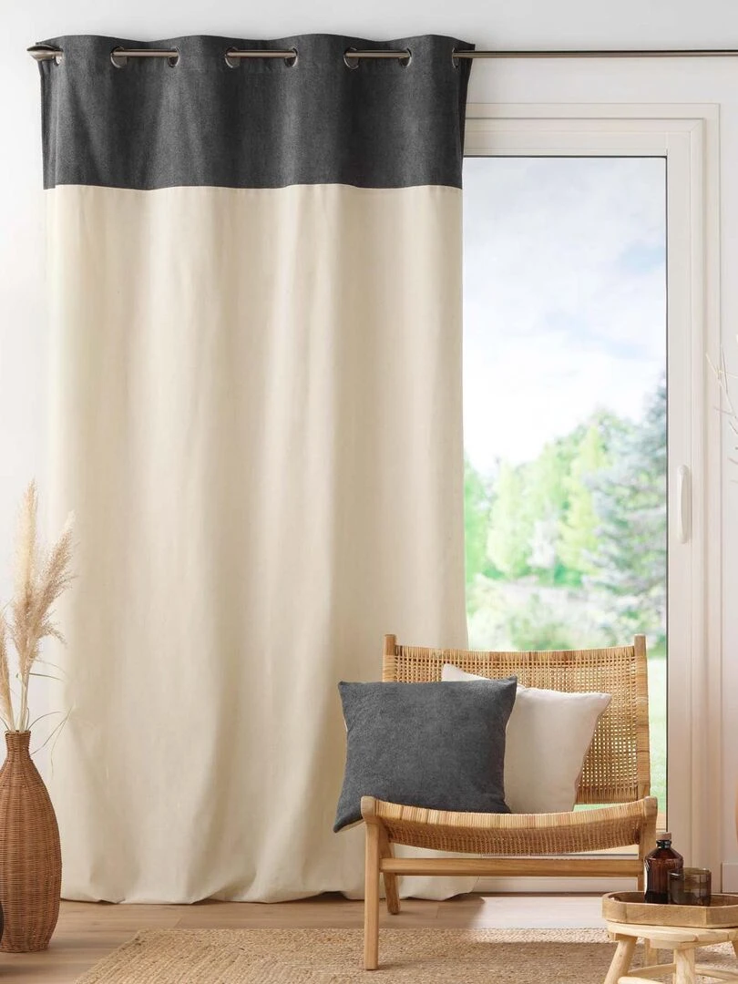 Rideau à top bouclette   Gris