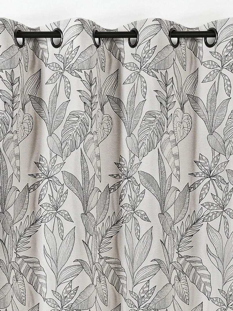 Rideau aux feuilles stylisées Beige