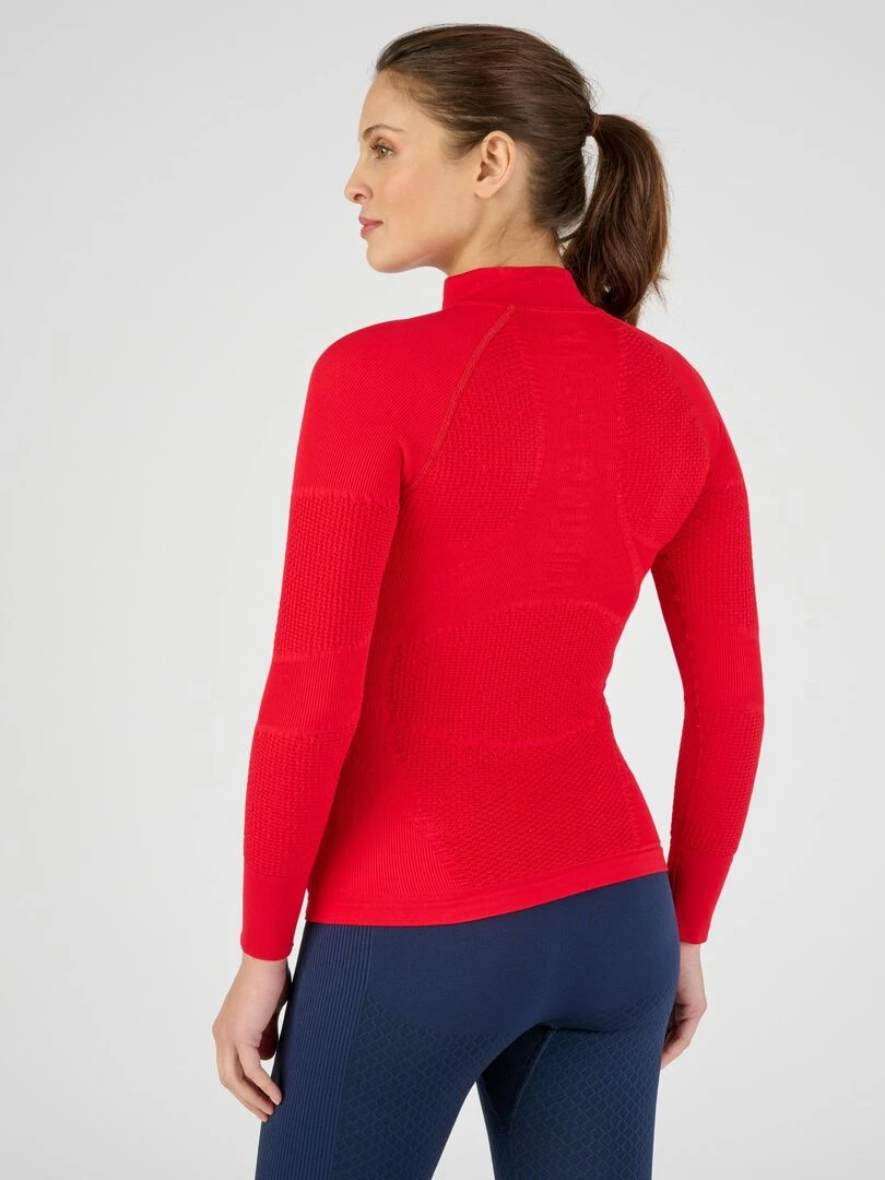 T shirt col zippé Energy Thermolactyl 4 femme édition collector limitée   DamartSport   Rouge