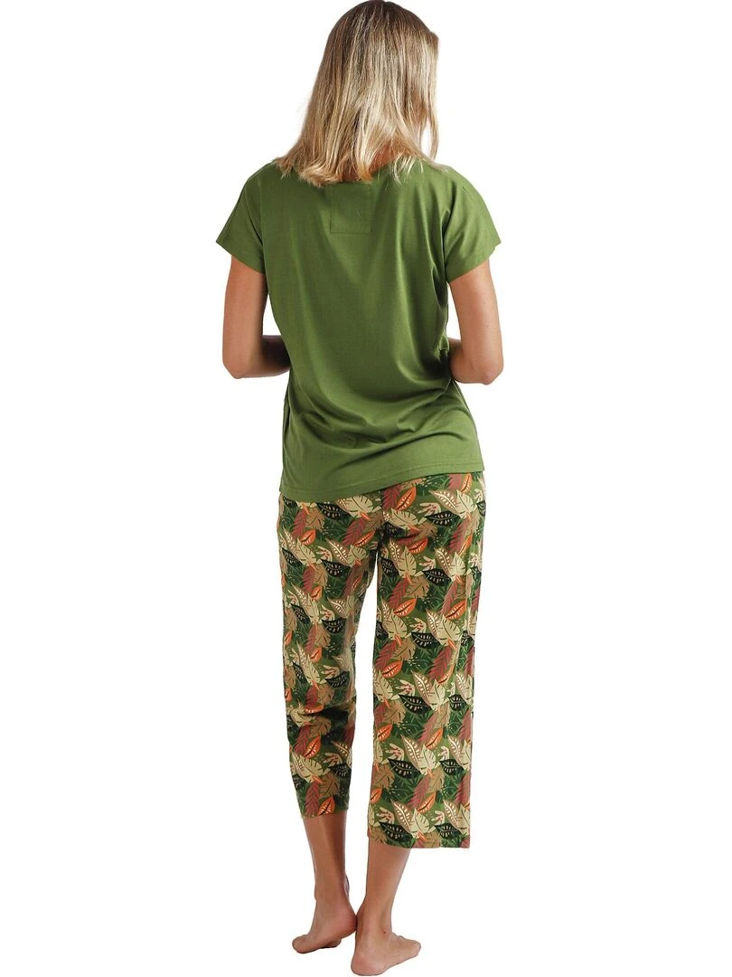 Pyjama pantalon palazzo t shirt Apres Sleep Vert