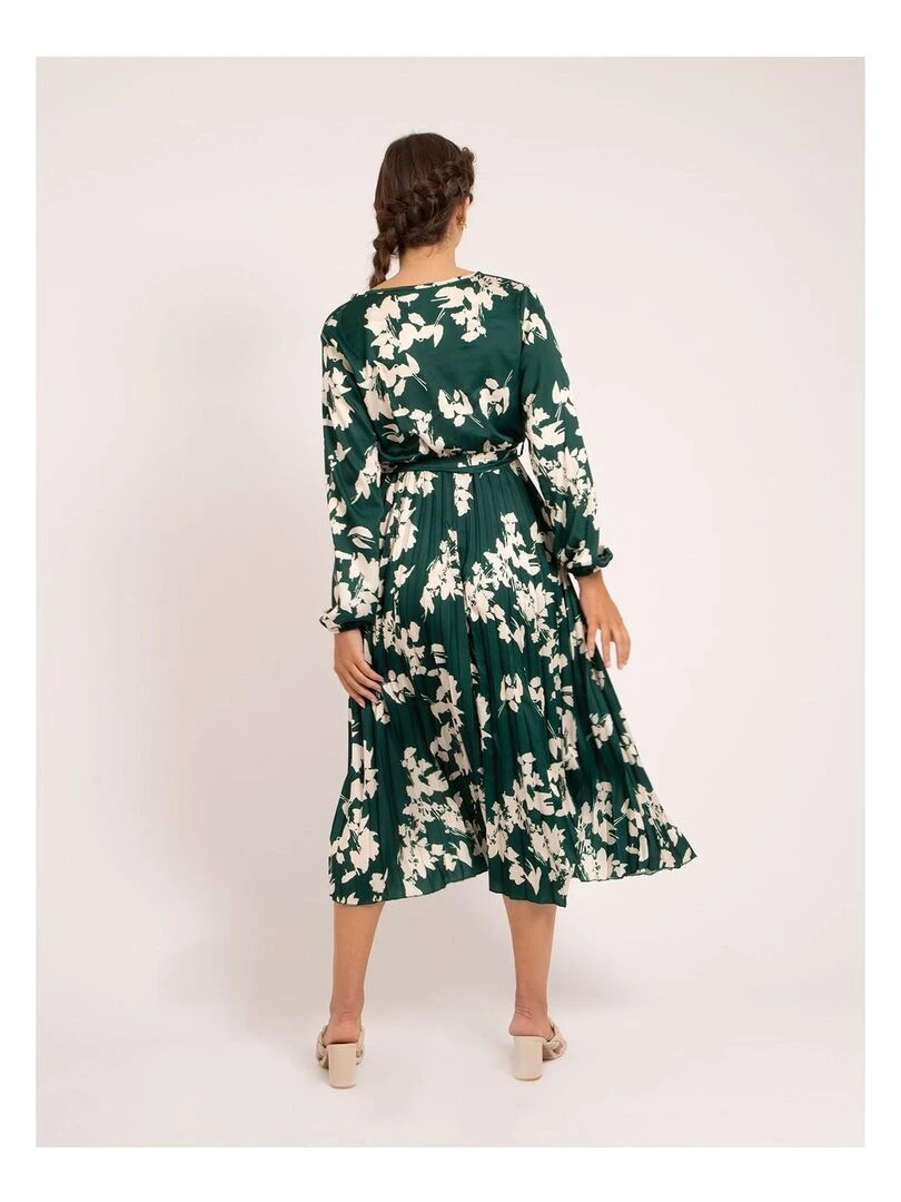 Robe longue motifs ICHELLE Vert foncé