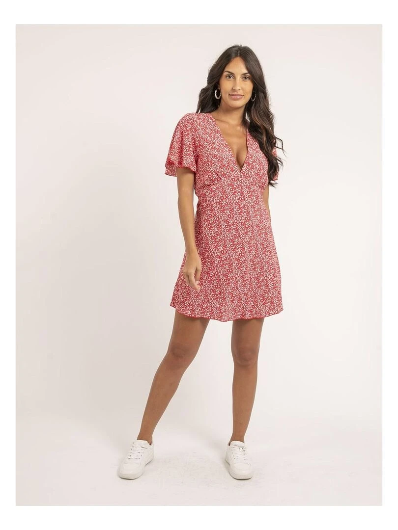 Robe courte motifs IKETA   Rouge