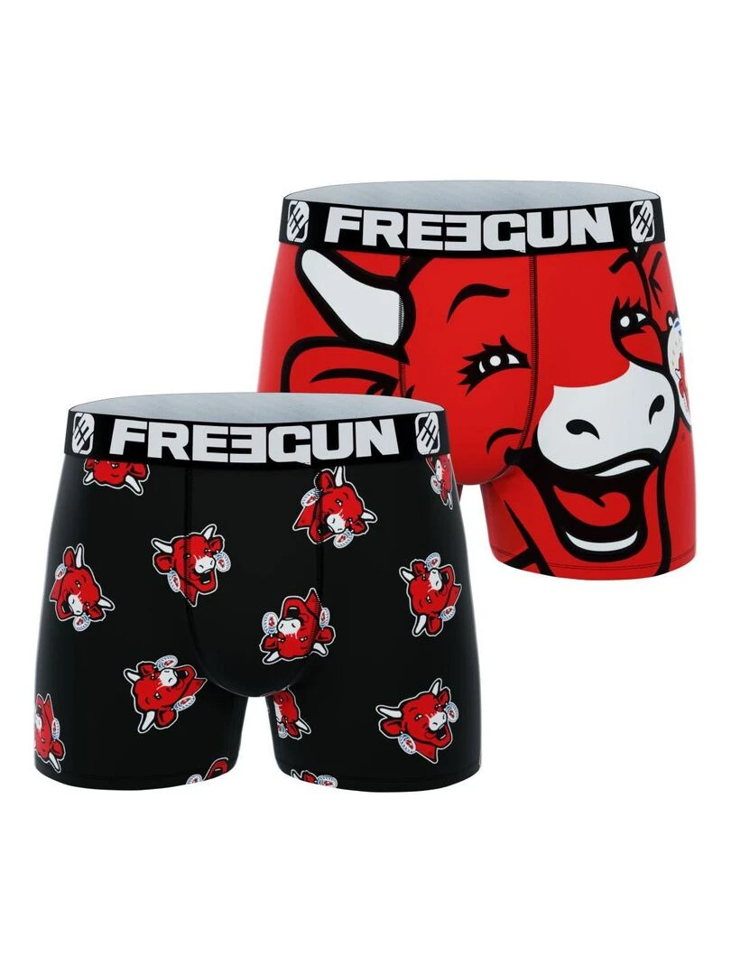 Lot de 2 boxers homme La vache qui rit Aop Freegun Rouge