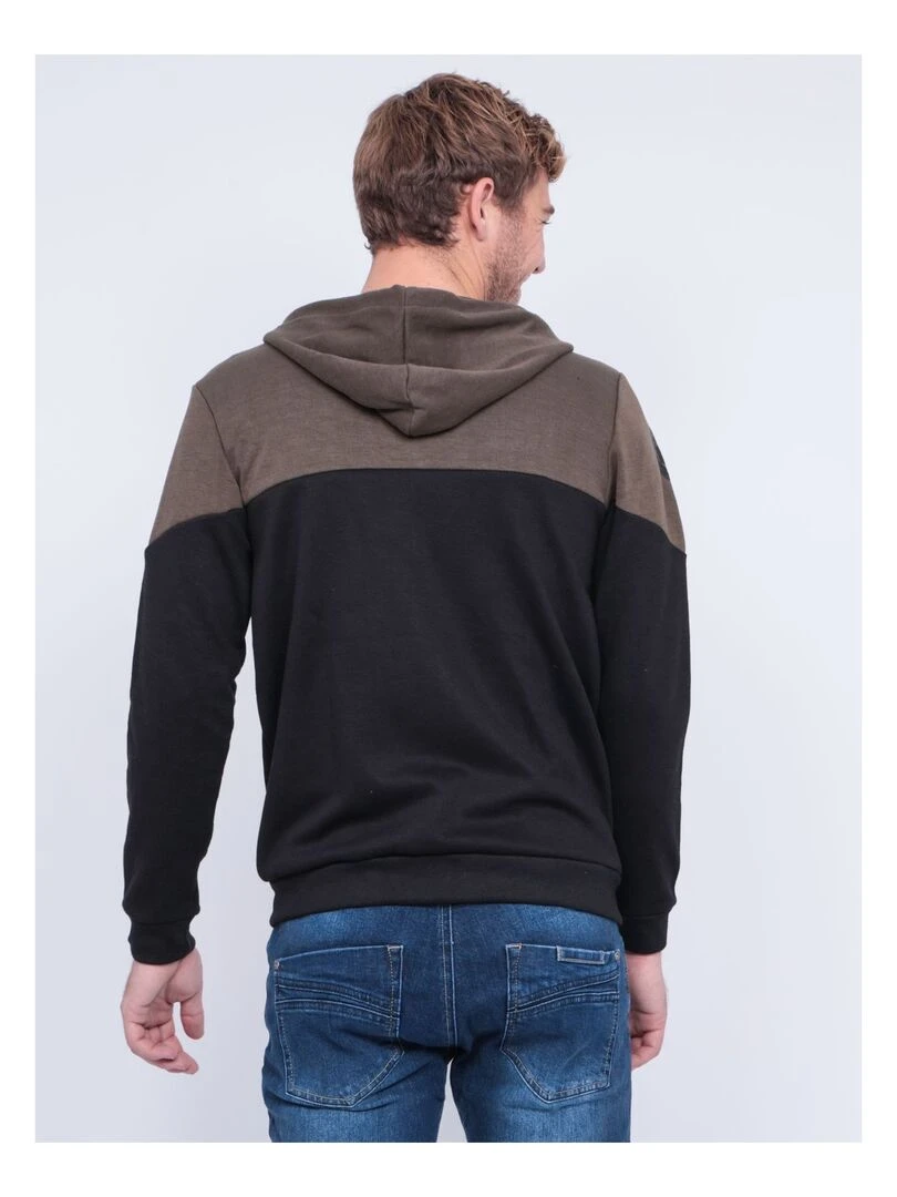 Sweat zippé capuche WICKER Noir