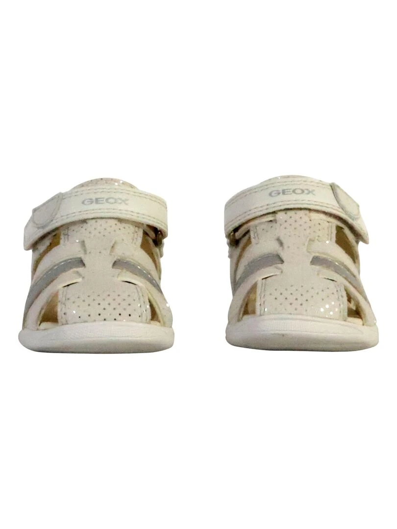 Sandale Cuir Enfant Geox Macchia B254VA   Blanc cassé