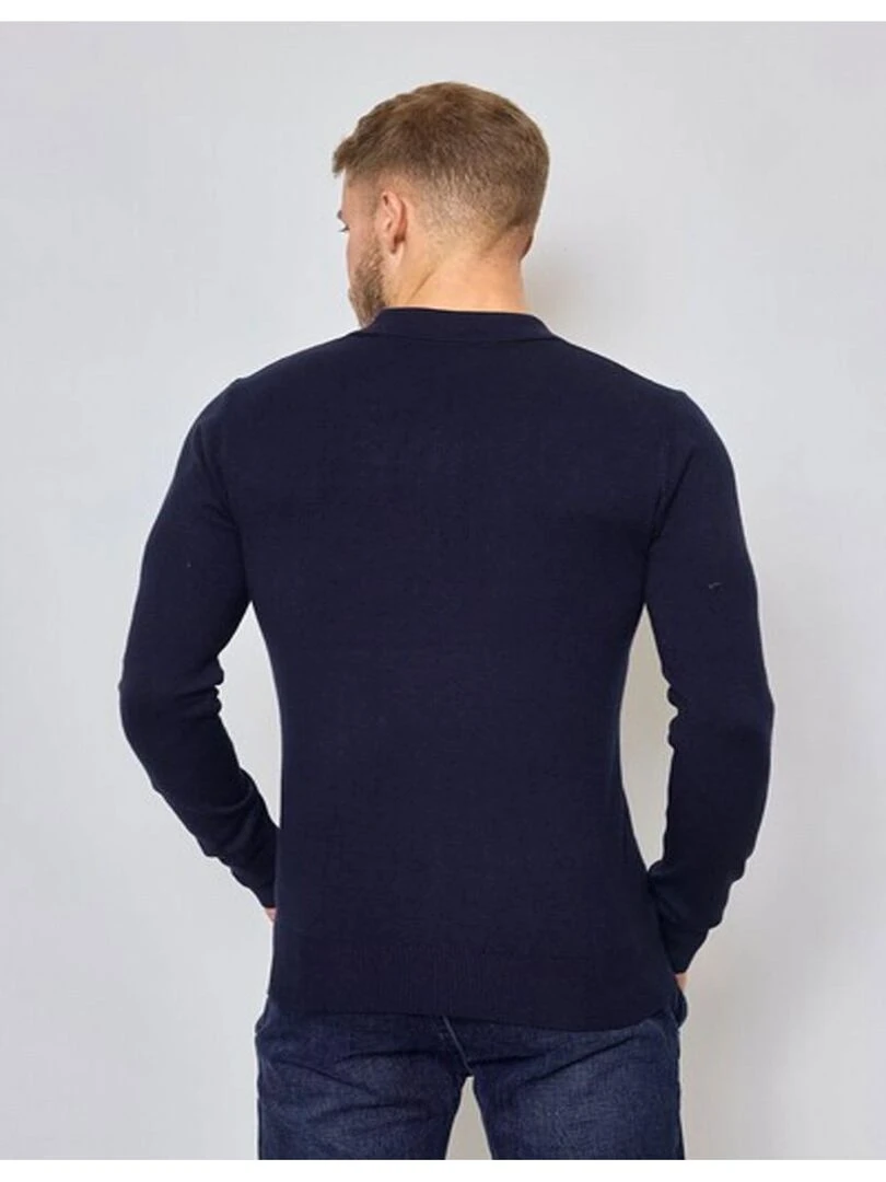 Pull col polo Kebello   Bleu marine