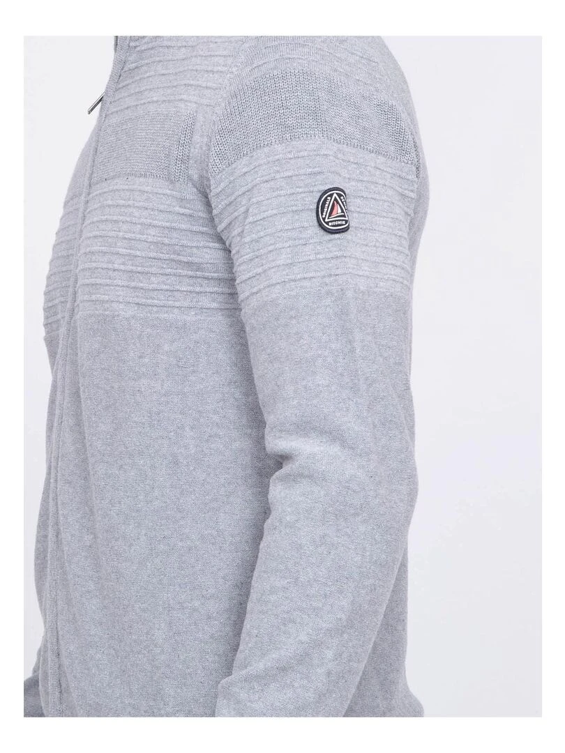 Gilet zippé col montant coton ALEXIS   Gris