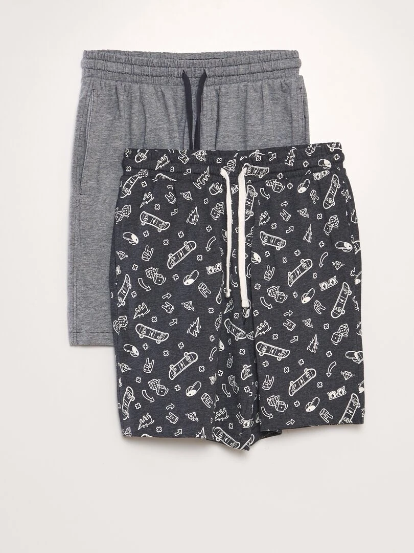 Lot de 2 shorts en jersey Gris