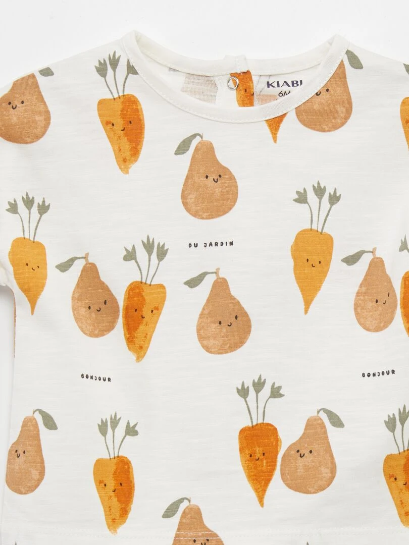 T shirt à manches courtes imprimé Blanc