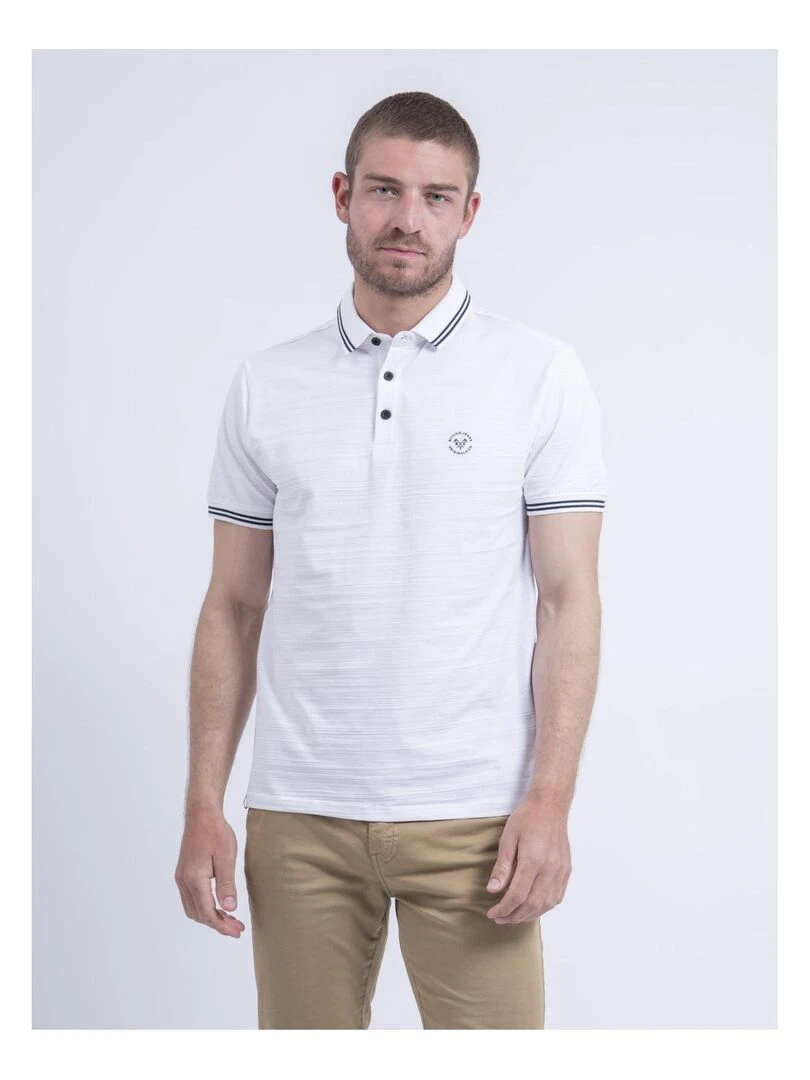 Polo manches courtes pur coton PILIAS Blanc