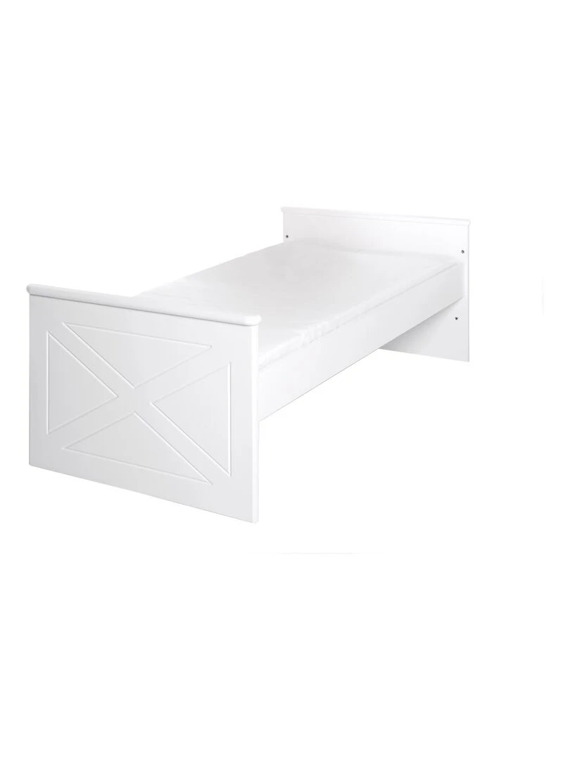 ROBA Lit bébé évolutif "Constantin"   70x140   Hauteur Réglable   0 à 7 Ans   Blanc/Blanc Canadien   Blanc