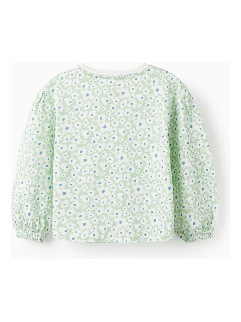 T shirt à manches longues avec nœud pour fille 'Floral' manches longues THE WAVE TRIBE Vert clair