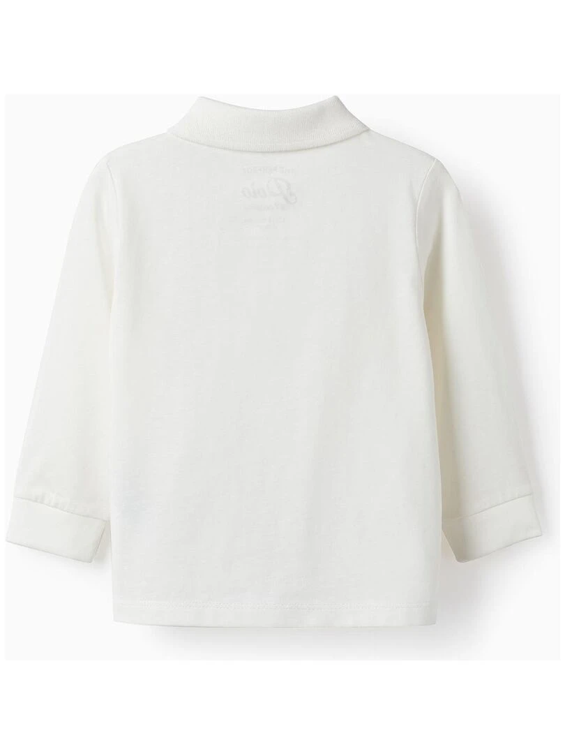 Polo à manches longues en coton pour bébé garçon manches longues ROYALS OFF DUTY Blanc