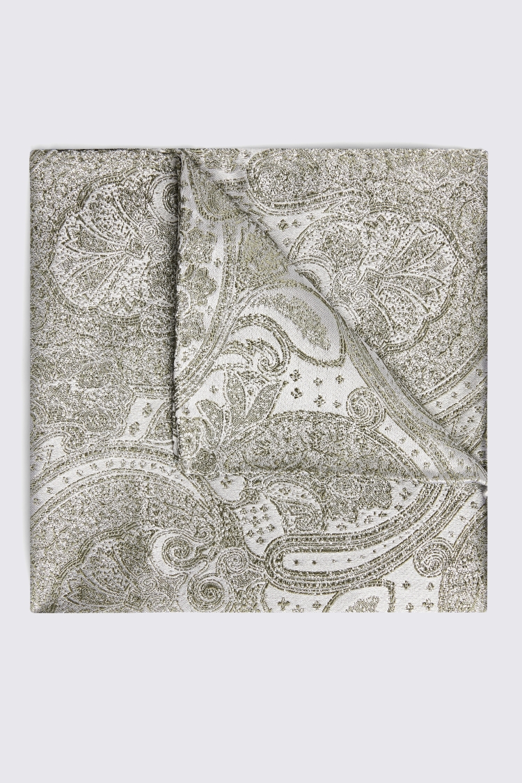 Sage Wedding Paisley Pocket Square Buy Online at Moss