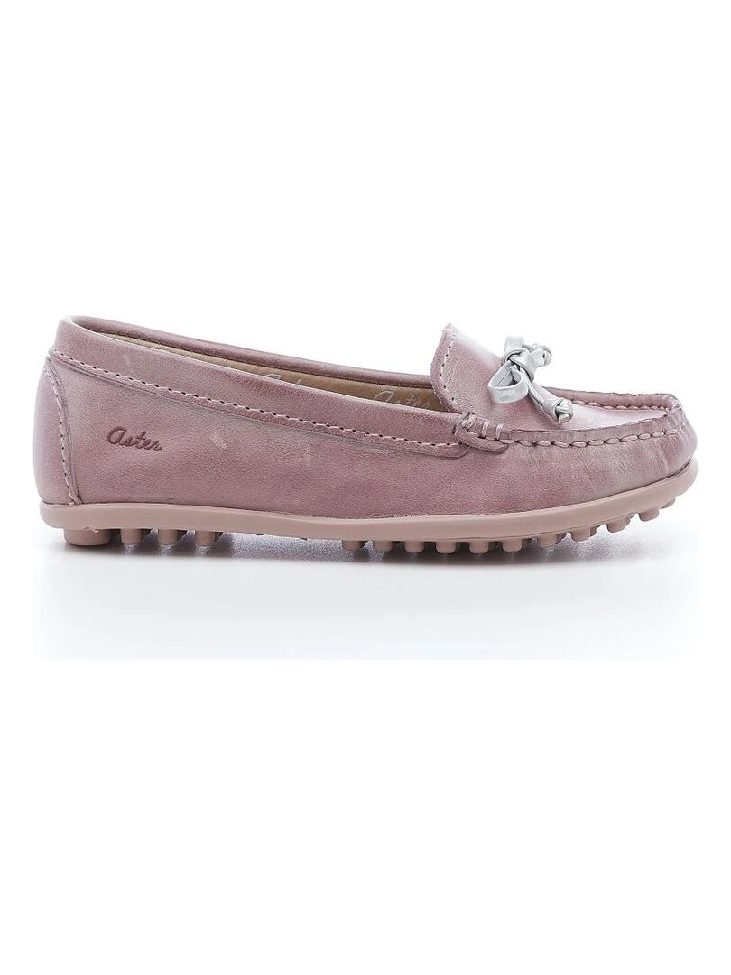 Bateau Cuir Mokine Rose