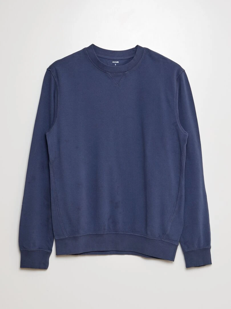 Sweat en nid d'abeilles Bleu