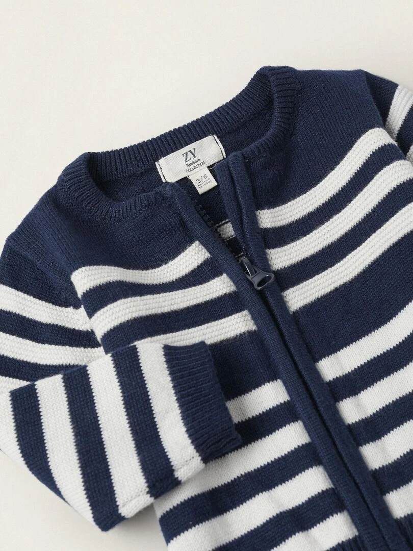 Manteau en Maille à Rayures pour Garçon  ATLANTIC COMPANY   Bleu foncé