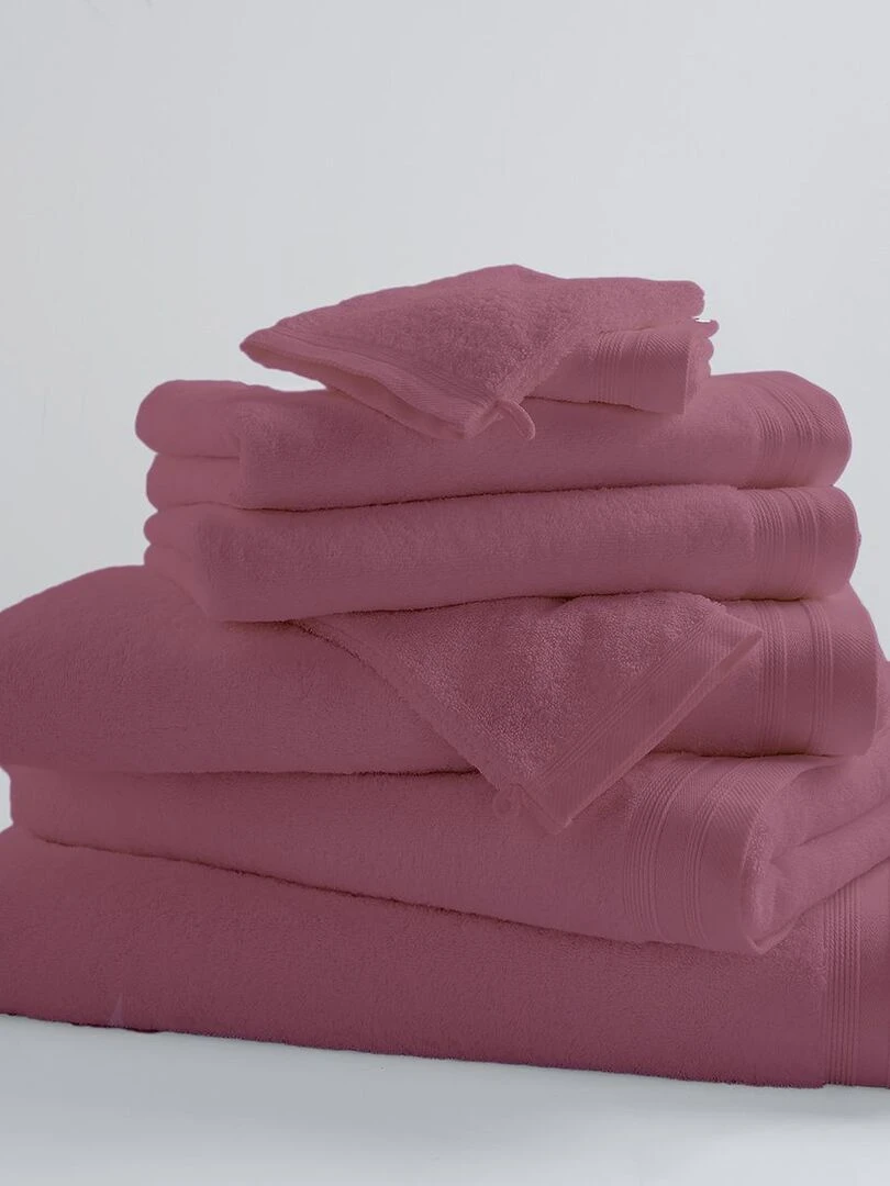 Lot de 2 Serviettes Invités Unies et Colorées Rose clair