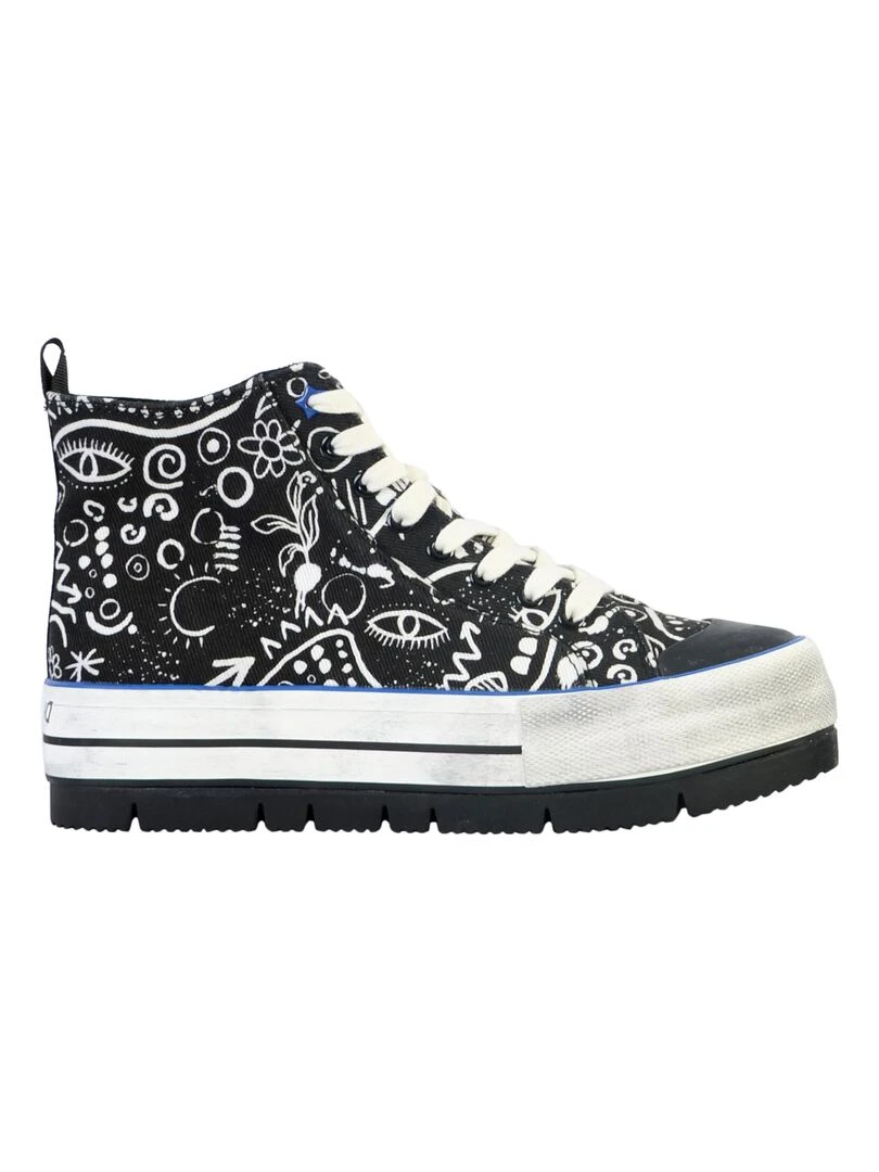 Basket Montante à Lacets Desigual Crush Arte Noir