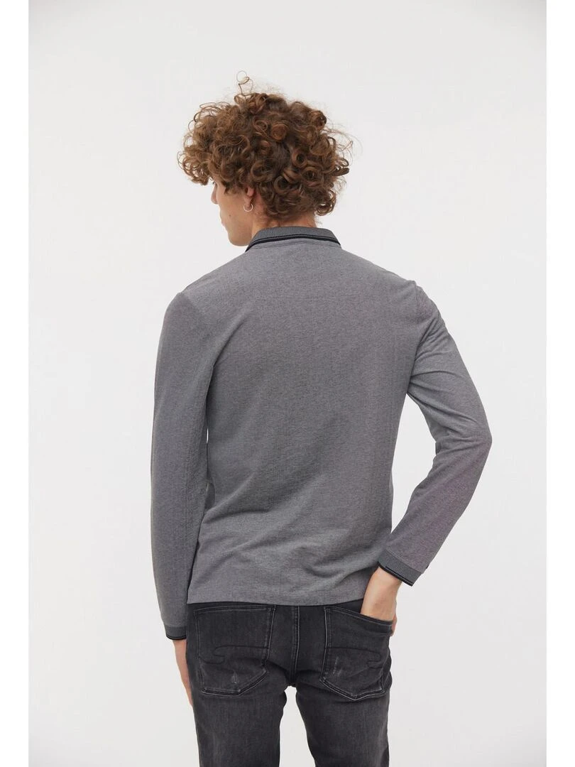 Lee Cooper   Polo manches longues coton regular BUTEA   Noir Gris